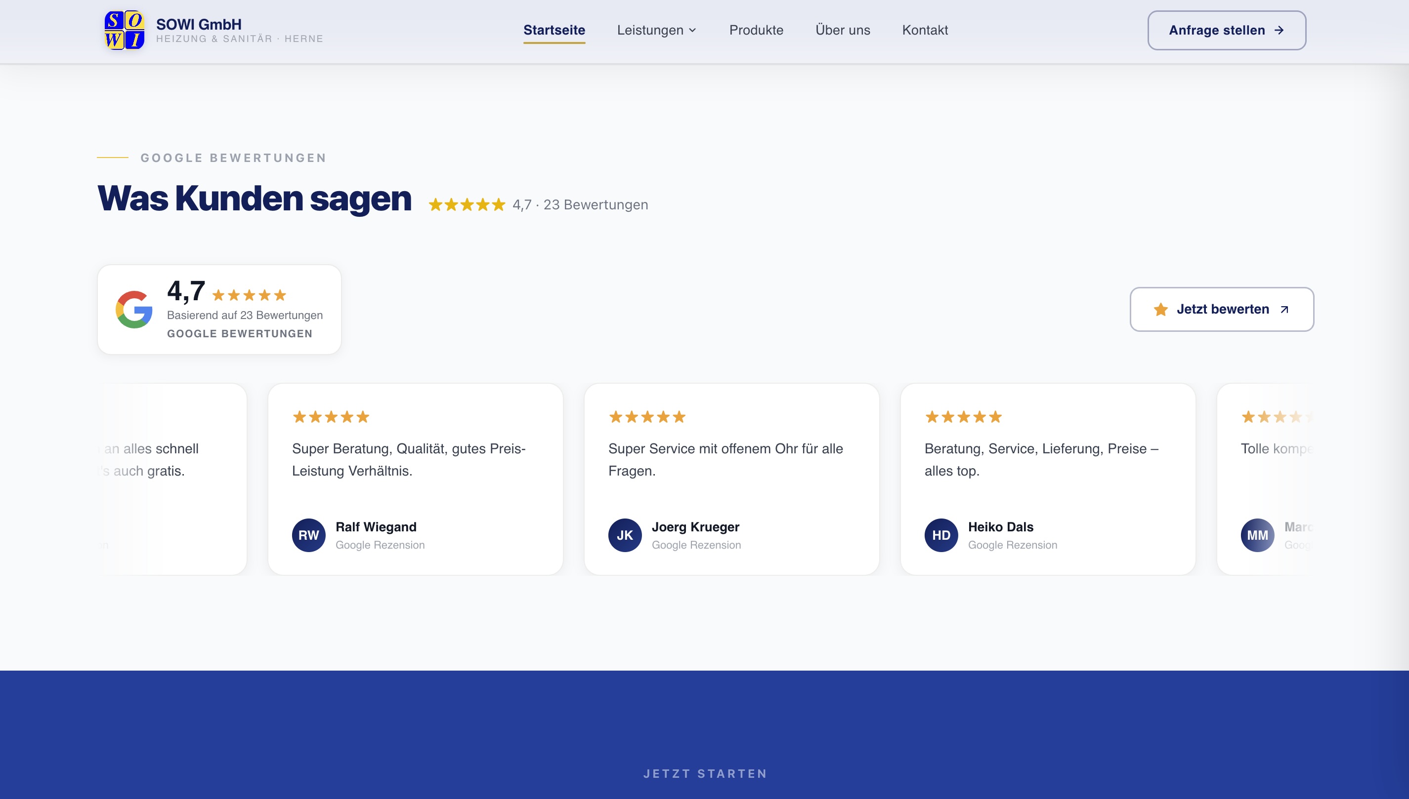SOWI GmbH – Google Kundenstimmen 4,7 Sterne